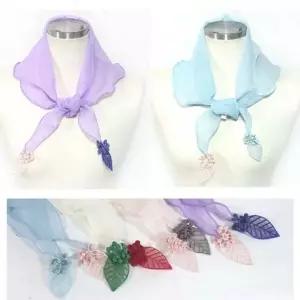 [셀러에이드]여성봄스카프 낙엽 무지 스카프 쁘띠 삼각 여성