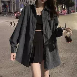 여성 2컬러 루즈 스트릿 롱셔츠 WS-ST02 캐주얼 무드