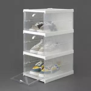 신발정리대 신발정리함 DIY신발장 슈케이스 접이식 화이트 신발정리함 3단 슈박스 DIY