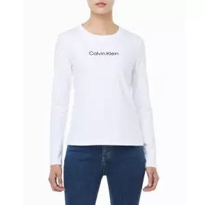 [백화점 홈쇼핑 정품] 캘빈클라인 진 여성 LS 스탠다드 로고 슬림 크루넥 티셔츠(47D281G-UB1 47D281G-YAA)