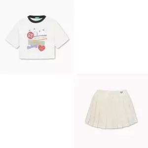 [갤러리아] 베네통키즈  크롭티셔츠플리츠치마레깅스 QATS09531/QALG05531/IC