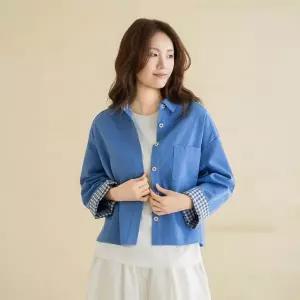 [마담4060]엄마옷 마담4060 [내추럴포엠]체크배색 여성 데일리 코튼자켓 -RJK2603010-..