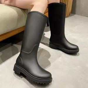 여성 방수 신발 여름 부츠 롱 레인부츠 베이직 장마철