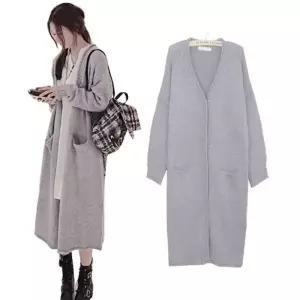 여성 봄 니트 롱가디건 가디건 자켓 여성 점퍼 가을 루즈핏 점퍼 을가디건 봄가 오버핏 자켓 간절기