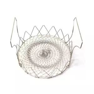 ( )차미 스텐 접이식 튀김망 건지기 H 건지개 채반 데치기 스텐망 손잡이 요리망