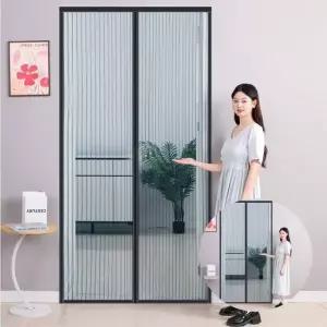 자석 문 모기장 120x210cm 그레이 출입문자석모기장 현관문모기장커튼자석