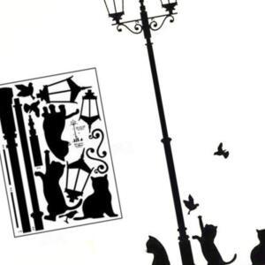 [2개구성] 포인트 고양이 벽지 스티커 월페이퍼 AEWB07ED6