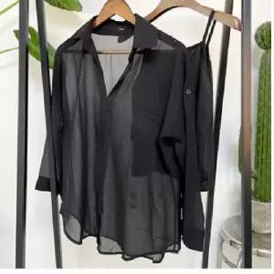 여성 반팔 쉬폰 나시 시스루 블라우스 봄 여름 가을