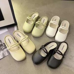 여성 4색 귀여운 둥근코 꼬임스트랩 뮬슬리퍼 블로퍼 Ars3+9FNg