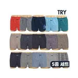 TRY [트라이] 사계절 남성 트렁크팬티/드로즈팬티 5종세트 869076