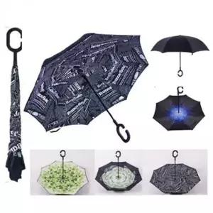 C형 손잡이 장우산 커브 우산 거꾸로