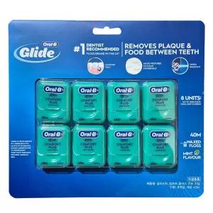 오랄비 글라이드 컴포트 플러스 민트 치실 40m 8개