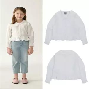 [AK수원점] [빈] 화이트레이스디테일셔링블라우스 BZ14BL01WT