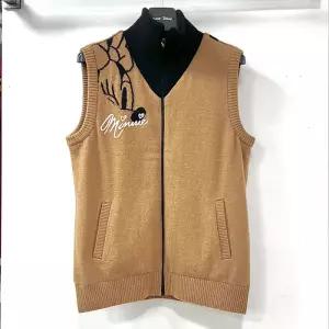 [행복한백화점][디즈니골프]하이넥 풀집업 니트 조끼 베이지 여성 DO4LKV030