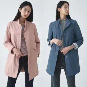 지센 여성 봄 인퀼팅 하이넥 코트 LFCAO101