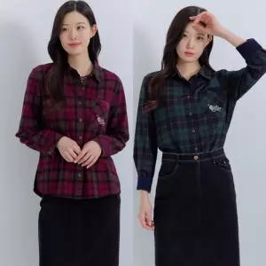 지센 [25FW] 여성 체크 포켓자수 셔츠 LCWSP921