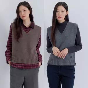 지센 [25FW] 폭스 울 블렌디드 브이넥 베스트 LFKTPA01