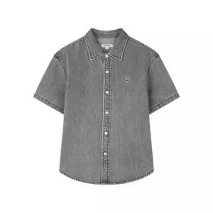 C로고 데님 반팔셔츠 그레이 CK2602SS27GR