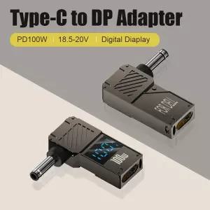 호환 Hobo PD100W 노트북 전원 어댑터 플 충전기 공급 변환기 DELL Male DC 4.5x3.0 7.4x5.0-여성 Type-C