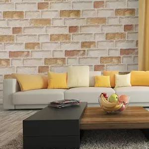 단열벽지 파스텔벽돌 디자인 단열재 결로방지 100X20m 보온재