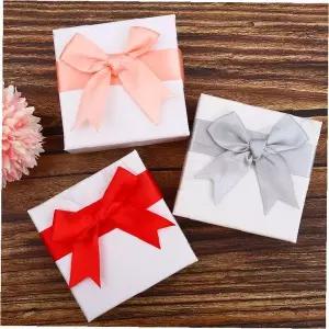 다채로운 리본 장식 주얼리 보관 상자 귀걸이 반지 목걸이 선물 케이스