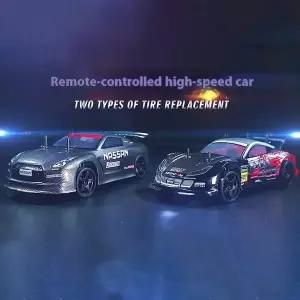 호환 110 스케일 고속 RC카 70kmh 무선 조종 경주용 차량 서스펜션 시스템 및 탄소 섬유 패턴 쉘 포함