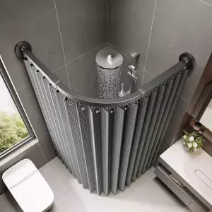 욕실 샤워커튼 탈의실 샤워부스 방수 코너 레일 욕조