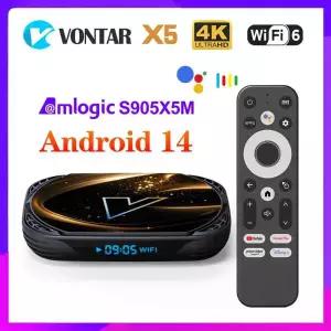 호환 VONTAR S905X5M 안드로이드 14.0 TV Amlogic S905A X5 미디어 플레이어 안드로이드 14 1000M AV1 4K 6
