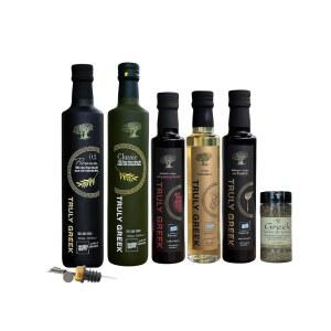 진정한 그리스 셰프 u2019 에디션 선물 상자 - 프리미엄 그리스 엑스트라 버진 올리브 오일, 고메 발사믹 식초, 정통 허브 & 스테인리스 샤워 스파우트 - 지중해 럭셔리 요리 및 엔터테인먼트 선물 세트