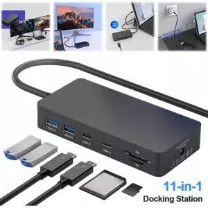 호환 Microsoft Surface Dock 트리플 디스플레이4K HDMI 호환 VGA용 11 in 1 Type C 허브 Surface Pro 1110