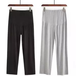 여름 빅사이즈 하이 와이드 허리조절 임산부 잠옷 임부복 모달 편한 바지 웨이스트 팬츠