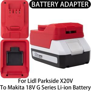Lidl Parkside X20V 리튬 이온 도구 용 어댑터 변환기-Makita 18V G 시리즈 배터리 변환기 액세서리