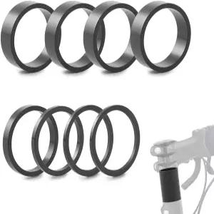 자전거 헤드셋 스페이서 1-1/8인치 28.6mm 스템 탑 캡(탄소 섬유) 스타 너트 및 롱 티타늄 볼트 알루미늄