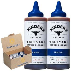 킨더스 소스 | 찍어 먹는 소스 | 스리라차 & 바비큐 소스 힌트 포함 | 텐 프리, Non-GMO, MSG 없음, 케토 | 선반 안정적인 스퀴즈 보틀 | 2개 팩 | 모든 주문은 시그니처 BETRULIGHT 브랜드 박스에 우아하게 포장되