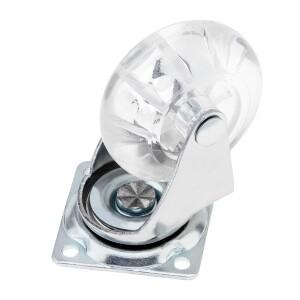 카트/드레서 가구 하드웨어 도구용 2인치 PU 크리스탈 투명 범용 브레이크 휠