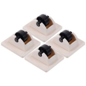 4개입 접착식 미니 소형 휠 비회전형 소형 캐스터 보관함 정리함 쓰레기통 이동용