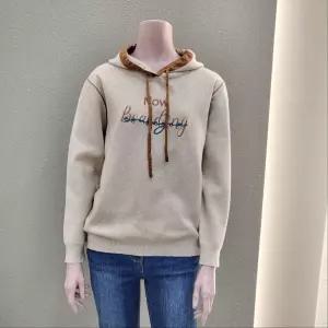 꼼빠니아배색 레터링 후드티 CADW0WSL140_IC