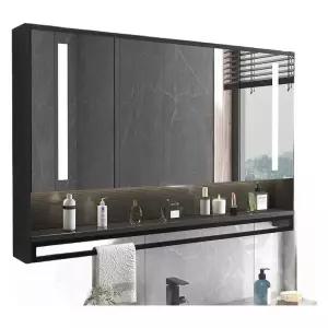 화장실수건장 슬라이드 장 LED 60cm 거울장 욕실