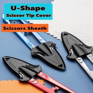 검은색 가위 칼집 견고하고 실용적인 플라스틱 팁 커버 보호 케이스  바느질 공예 자수용