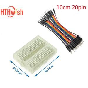 1세트 DIY 키트 SYB-170 투명 브레드 보드 Protoboard 미니 소형 170 홀 범용 솔더리스  남성-남성  라인