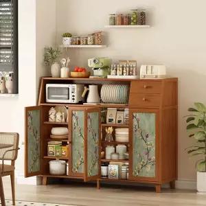 빈티지 원목 엔팃 접시장 홈카페 4단 렌지대 그릇장