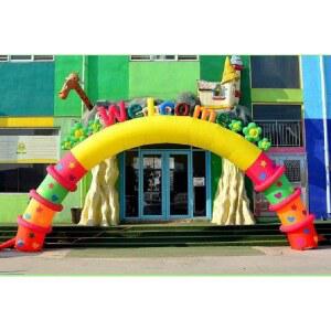 개업식 아치 풍선 입구장식 송풍기 라운드 6m 프레임 스마일 60x190cm 370w