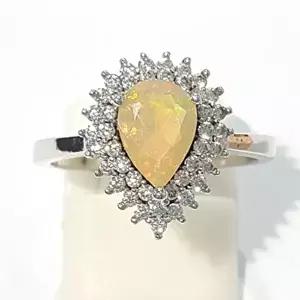 [셀러허브 패션][블루케이] AA급 밀크오팔 원석반지 210807-05n