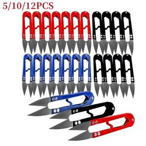 5/10/12피스 스테인레스 스틸 원사 가위 절단 바느질 크로스 스티치 자수 U 스레드