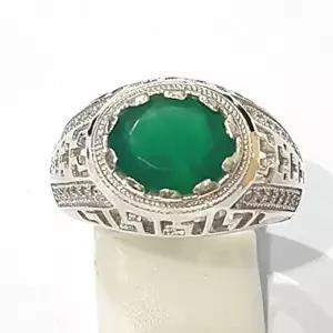 [셀러허브 패션][블루케이] AA급 그린칼세도니 원석반지 210801-08n