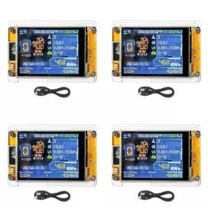 호환 클래식-4X Nmminer Nerdminer V2 468KHS 해시레이트 BTC 솔로 로터리 마이너 ESP32 2.8인치 스마트 디