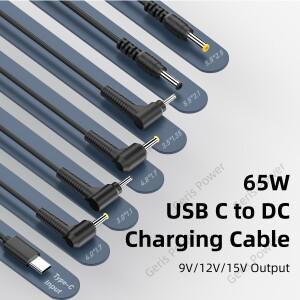 9 V 12V 15V DC 전원 어댑터 케이블 C타입 ~ 5.5x2.5 3.5x1.35mm Dc 잭 변환기 라우터 미니 소형 팬 스피