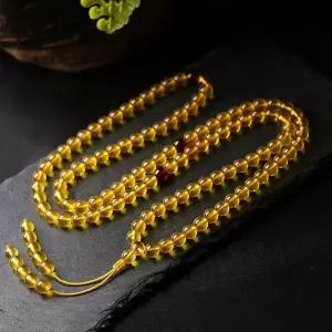 천연 호박염주 고급 수행용 합장주 목걸이 108매 금호 다중 108개 6mm 판매 판매