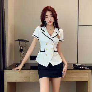 여성 코스프레 의상 승무원 코스튬 군복 마린룩 홀복