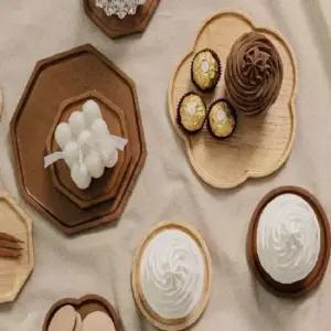 우드코스터 우드 컵받침 티코스터 월넛 고무나무 홈까페 4type